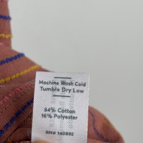 Marine Layer Embroidered Stripe T Shirt XS Burnt Orange Babydoll Beach Boho Y2K - Picture 5 of 8
